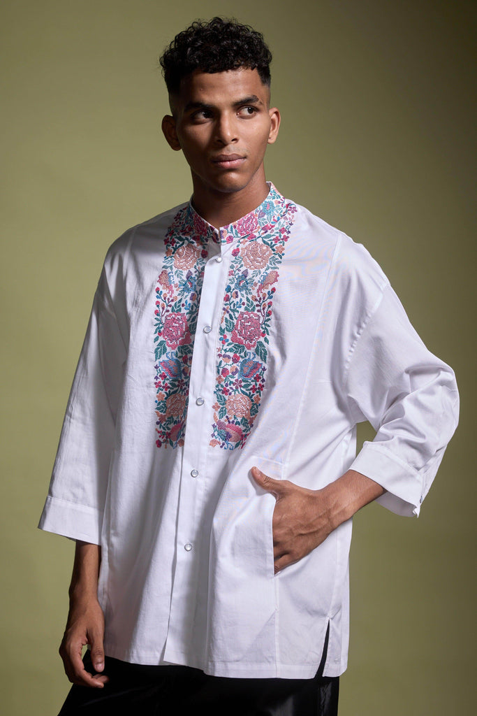 EMBROIDERED BIB SHIRT - dash and dot dash and dot