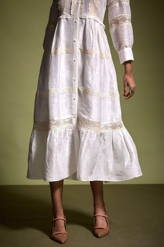 LINEN SILK LACE MIDI - dash and dot dash and dot