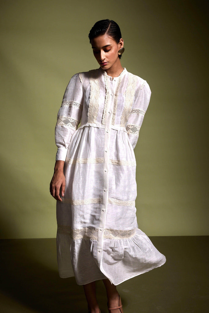 LINEN SILK LACE MIDI - dash and dot dash and dot