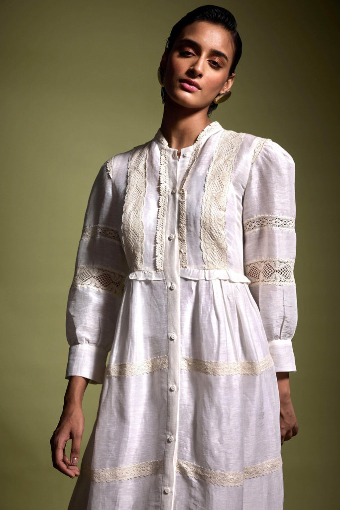 LINEN SILK LACE MIDI - dash and dot dash and dot