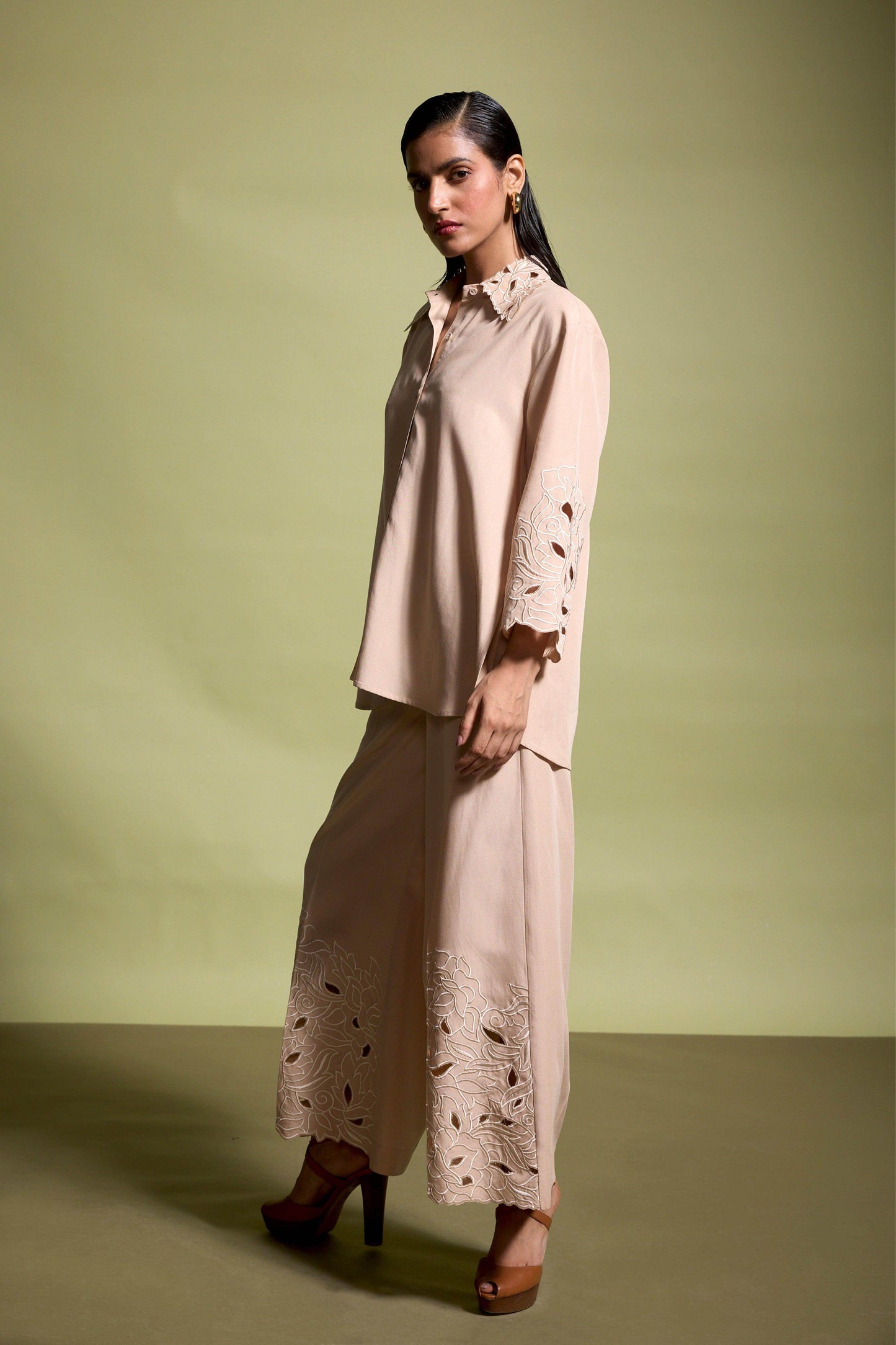 CUTWORK EMBROIDERED PANT - dash and dot