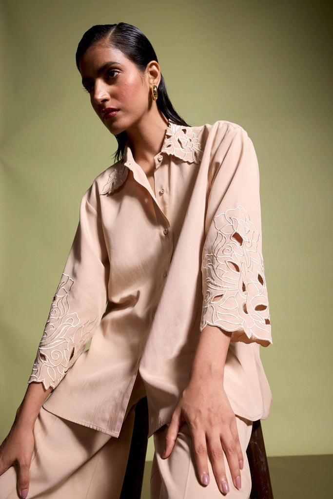 CUTWORK EMBROIDERED SHIRT - dash and dot dash and dot