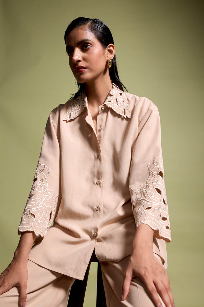 CUTWORK EMBROIDERED SHIRT - dash and dot dash and dot