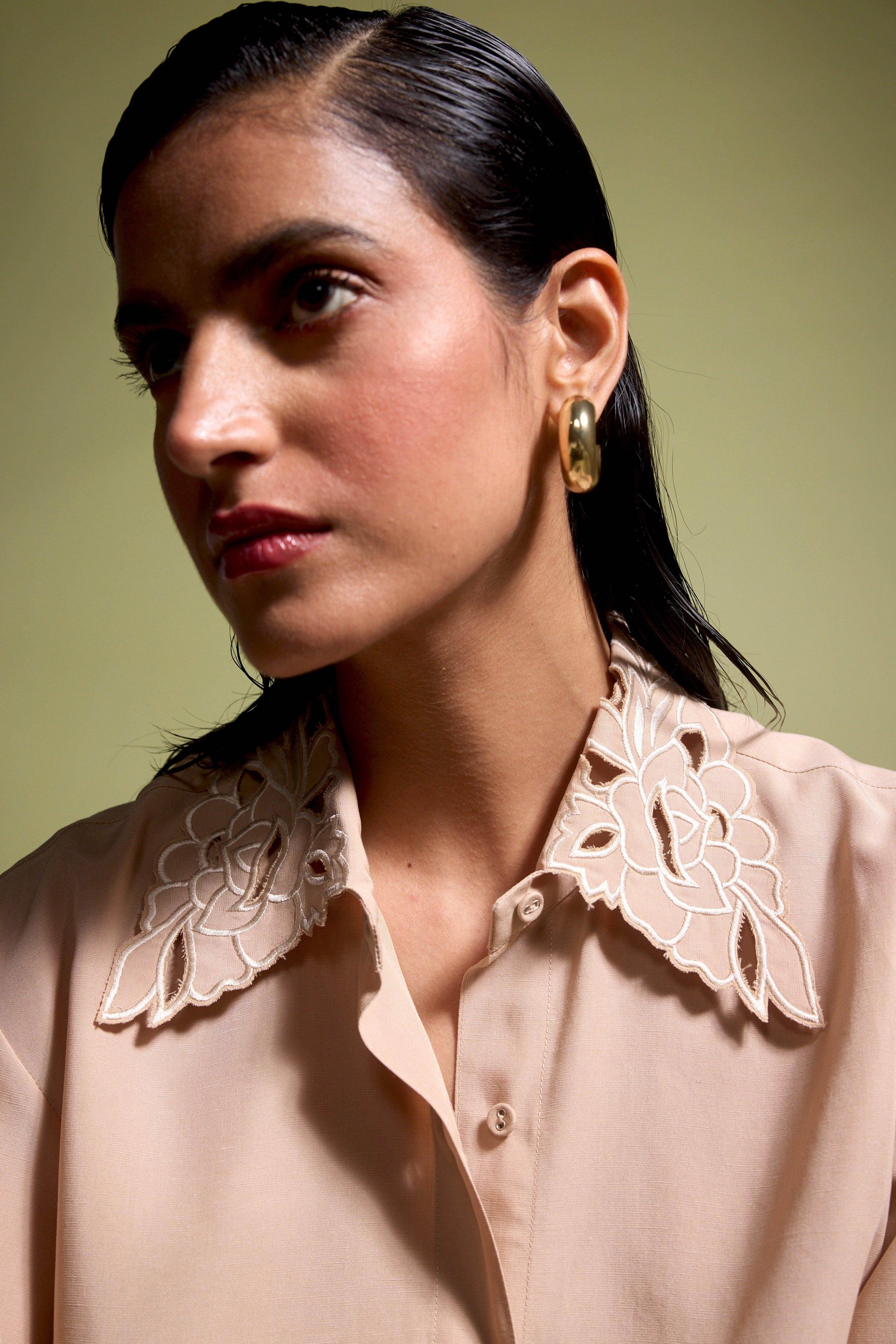 CUTWORK EMBROIDERED SHIRT - dash and dot