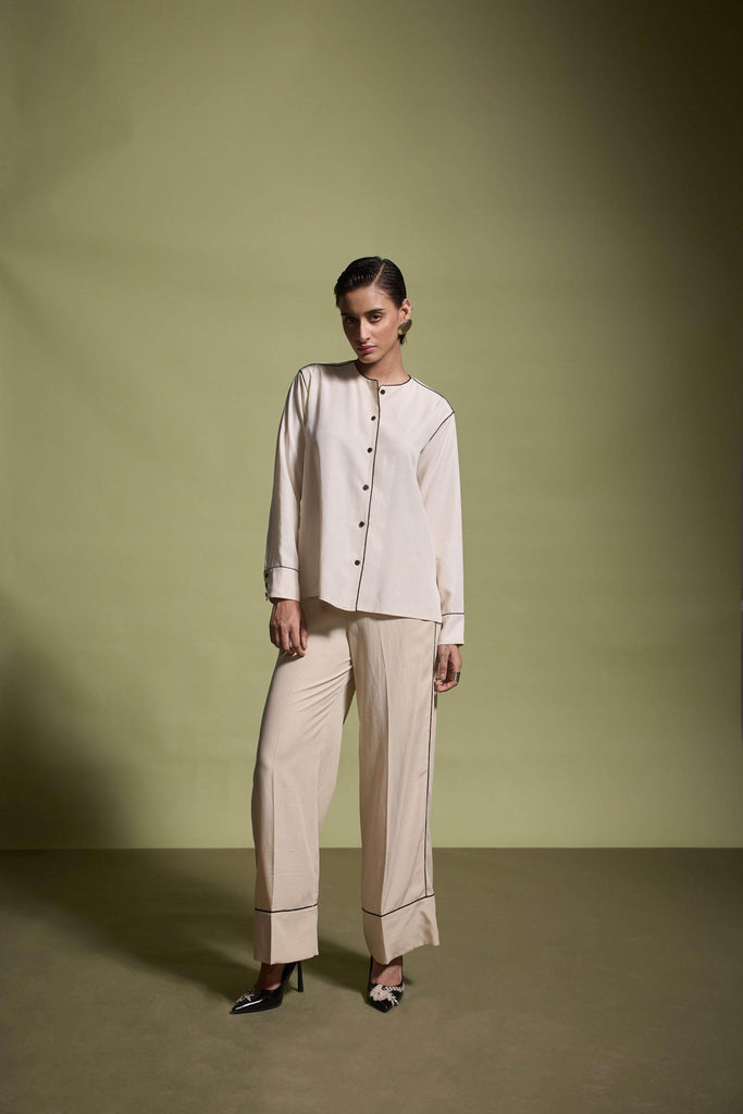 CONTRAST PIPING PANT - dash and dot dash and dot