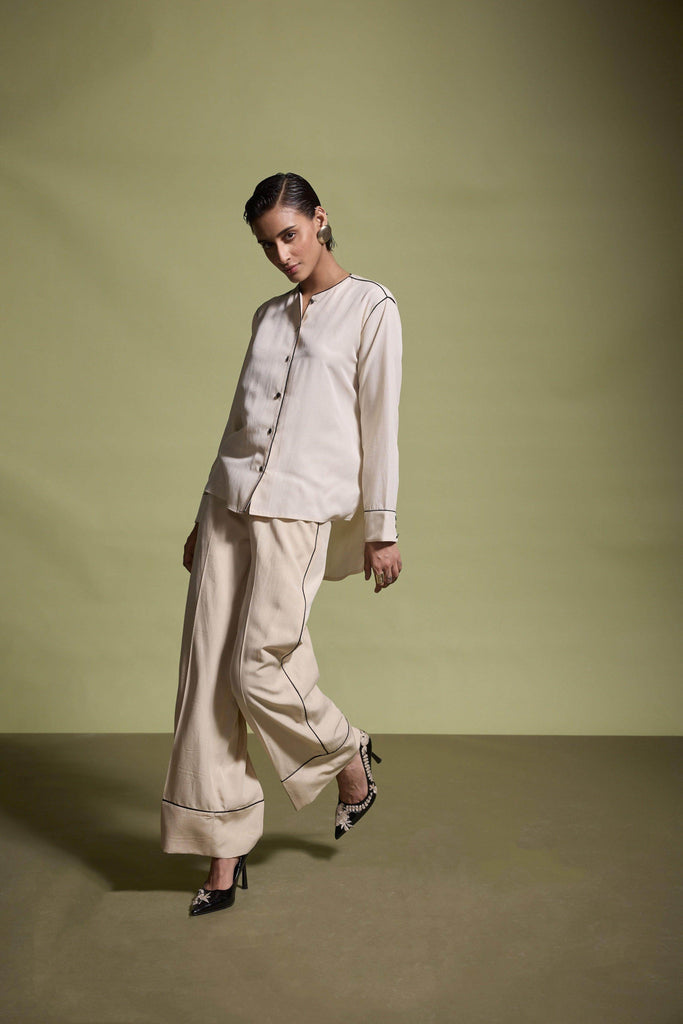 CONTRAST PIPING PANT - dash and dot dash and dot