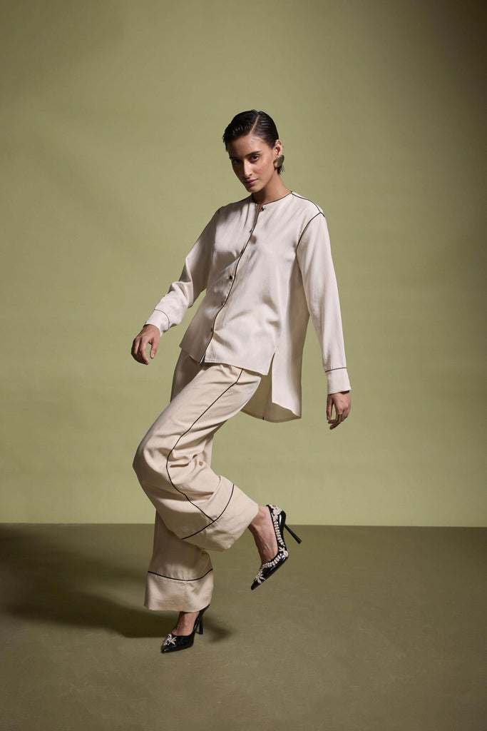 CONTRAST PIPING PANT - dash and dot dash and dot