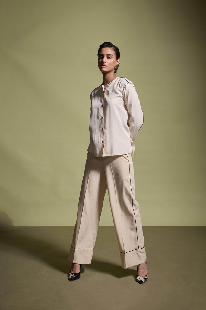 CONTRAST PIPING PANT - dash and dot dash and dot