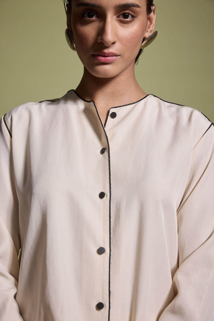 CONTRAST PIPING SHIRT - dash and dot dash and dot