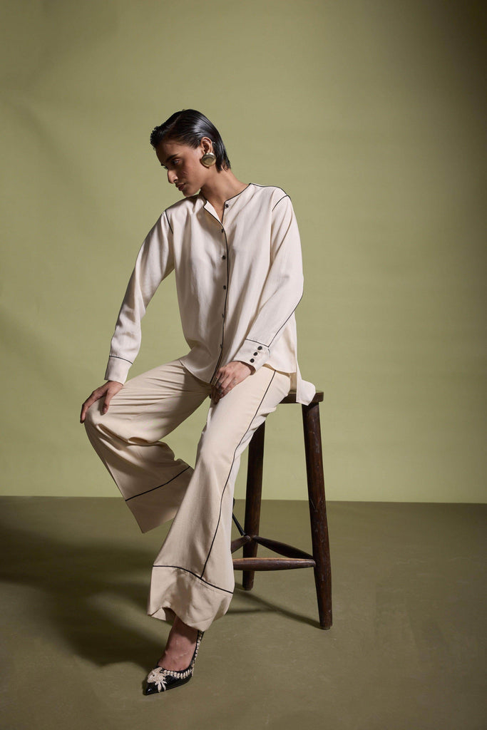 CONTRAST PIPING PANT - dash and dot dash and dot