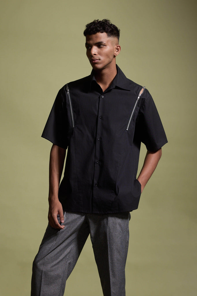 SHOULDER ZIP SHIRT - dash and dot dash and dot