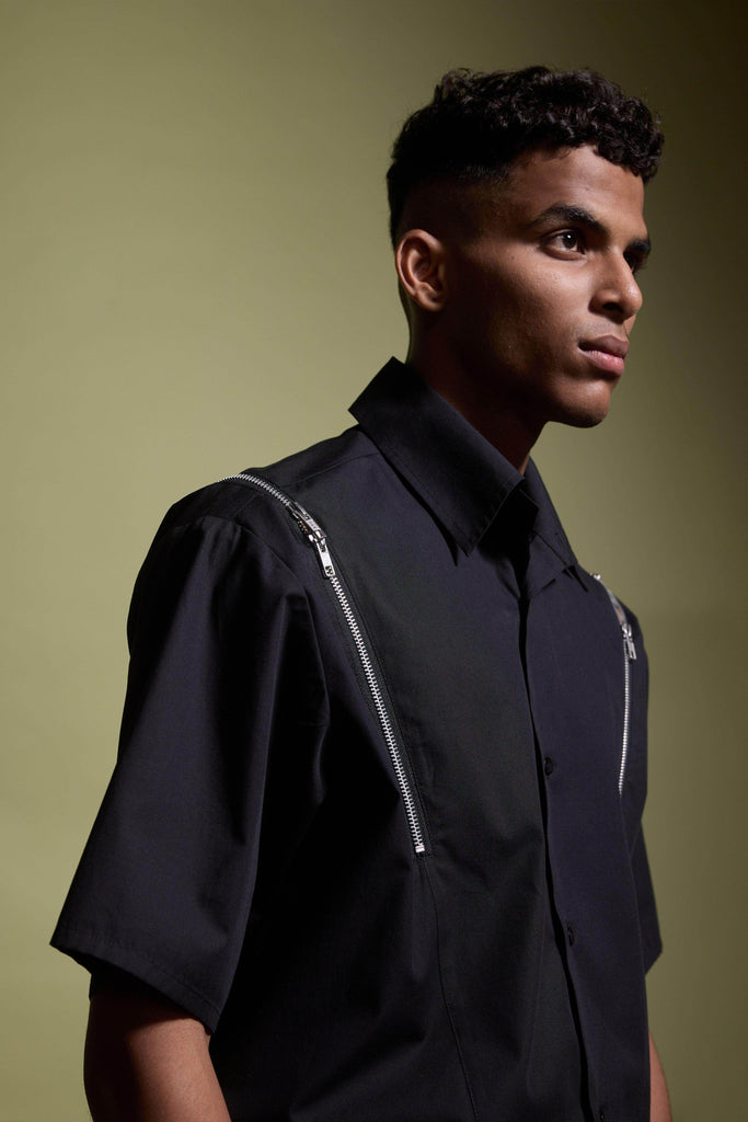 SHOULDER ZIP SHIRT - dash and dot dash and dot