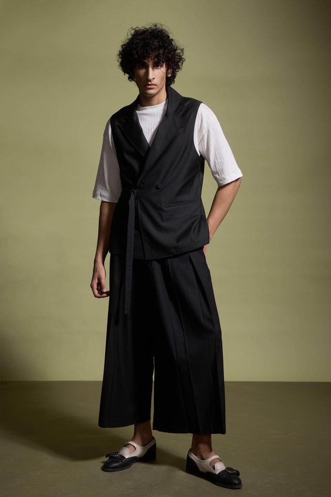 PLEATED WIDE-LEG PANT - dash and dot dash and dot