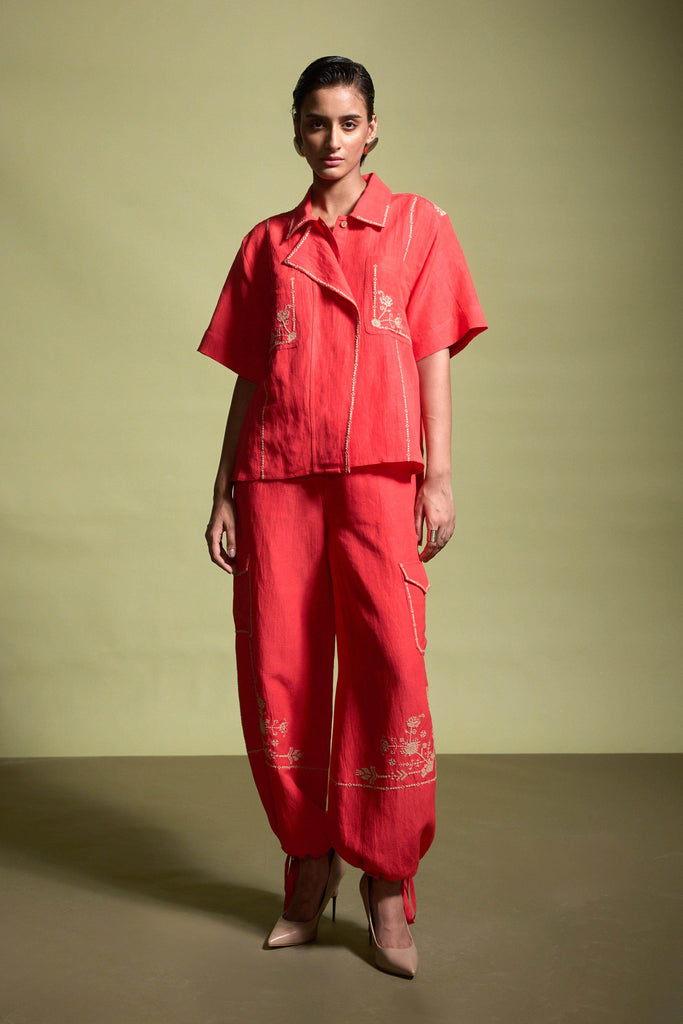 EMBROIDERED LINEN SET - dash and dot dash and dot