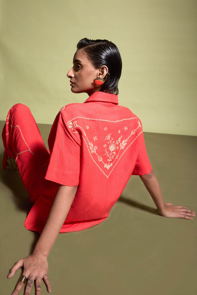 EMBROIDERED LINEN SHIRT - dash and dot dash and dot