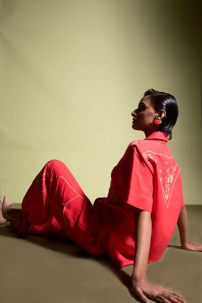 EMBROIDERED LINEN SHIRT - dash and dot dash and dot