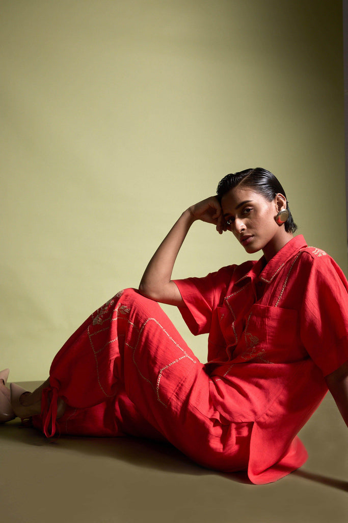 EMBROIDERED LINEN SHIRT - dash and dot dash and dot