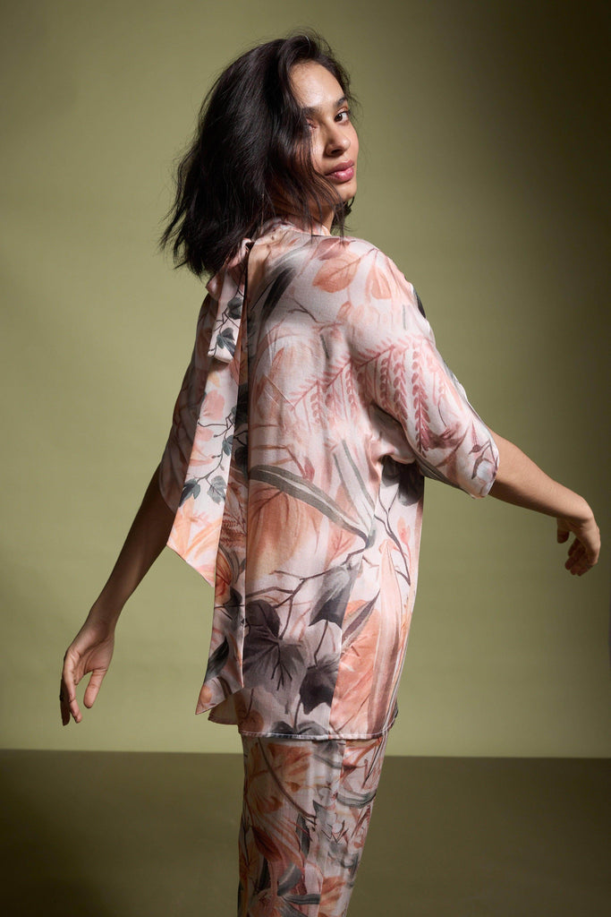 BACK TIE PRINTED TOP - dash and dot dash and dot