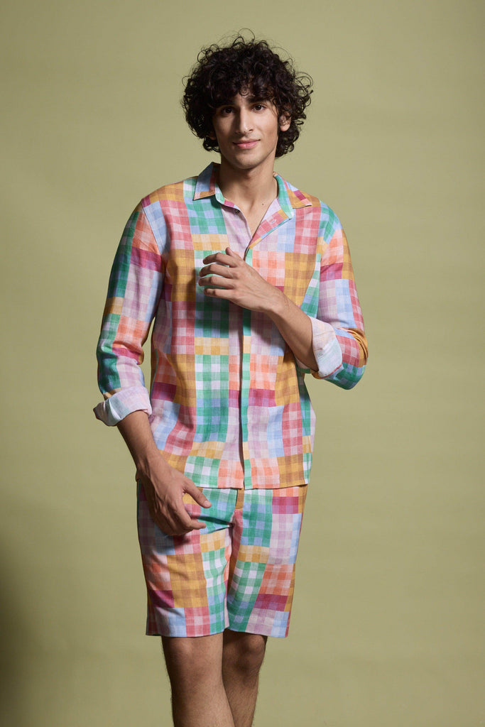 MULTICOLOUR CHECK SHORTS - dash and dot dash and dot