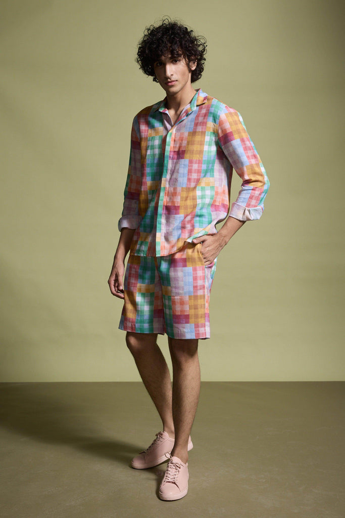 MULTICOLOUR CHECK SET - dash and dot dash and dot