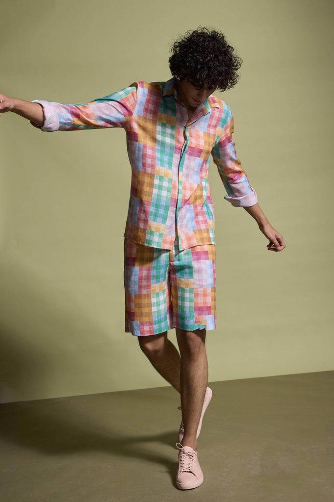 MULTICOLOUR CHECK SHIRT - dash and dot dash and dot