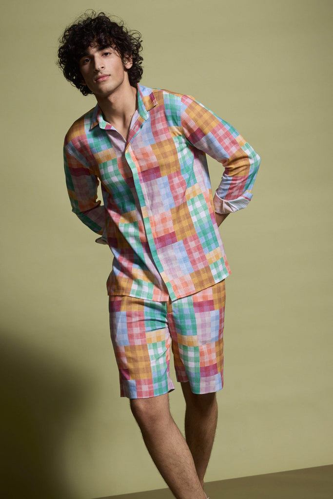 MULTICOLOUR CHECK SET - dash and dot dash and dot