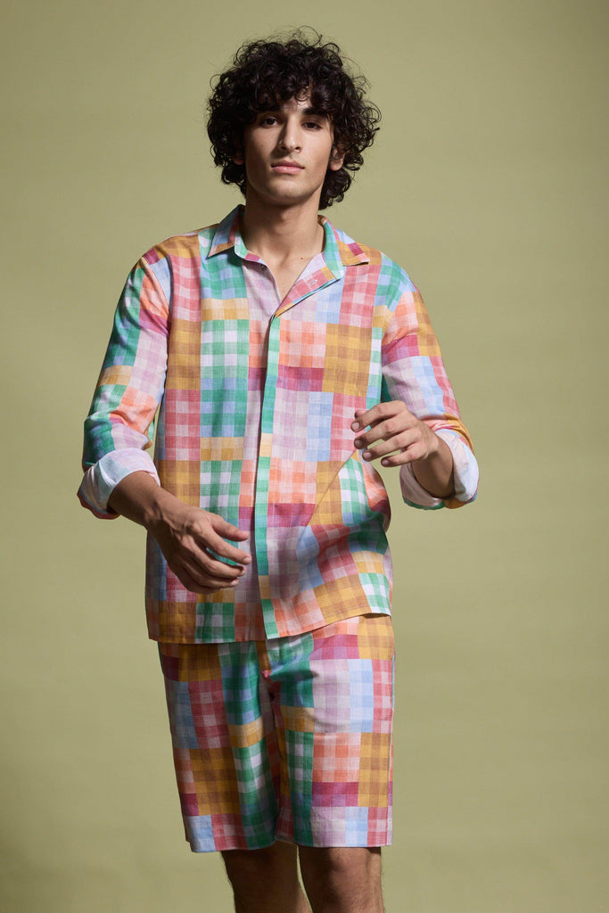 MULTICOLOUR CHECK SHIRT - dash and dot dash and dot