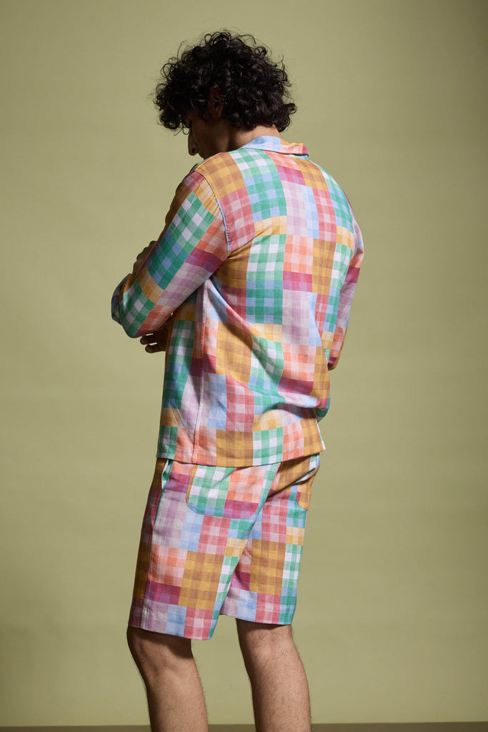 MULTICOLOUR CHECK SHORTS - dash and dot dash and dot