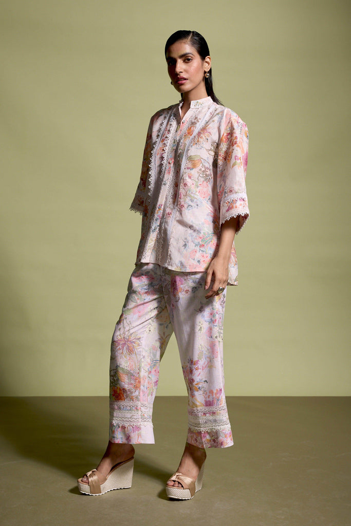 LACE LINEN PRINTED PANT - dash and dot dash and dot