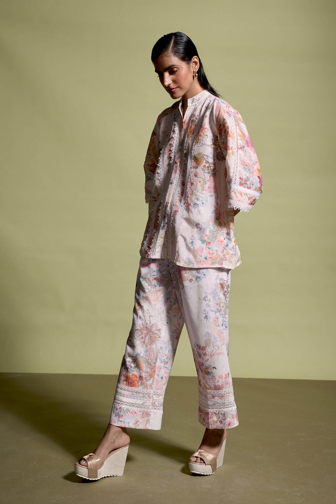 LACE LINEN PRINTED PANT - dash and dot dash and dot