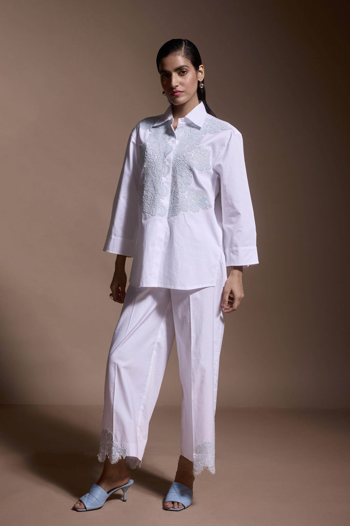 LACE APPLIQUE SHIRT - dash and dot dash and dot