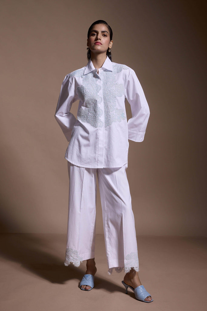 LACE APPLIQUE SHIRT - dash and dot dash and dot