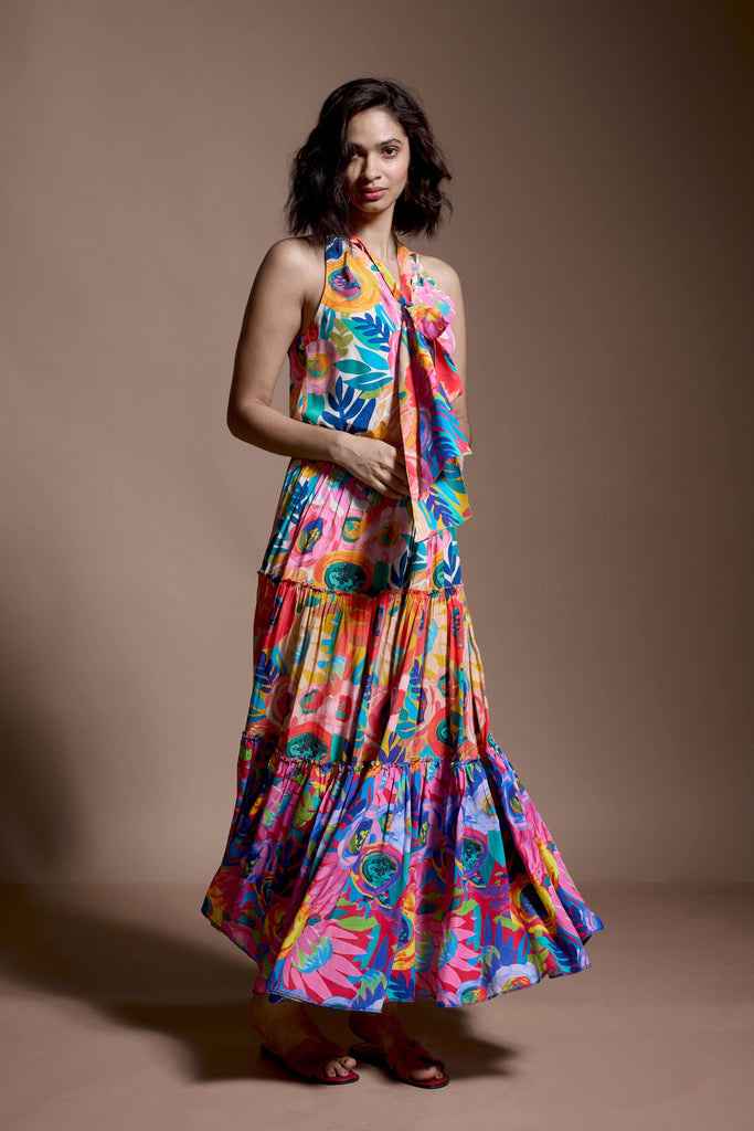 TIERED FLORAL SKIRT - dash and dot dash and dot