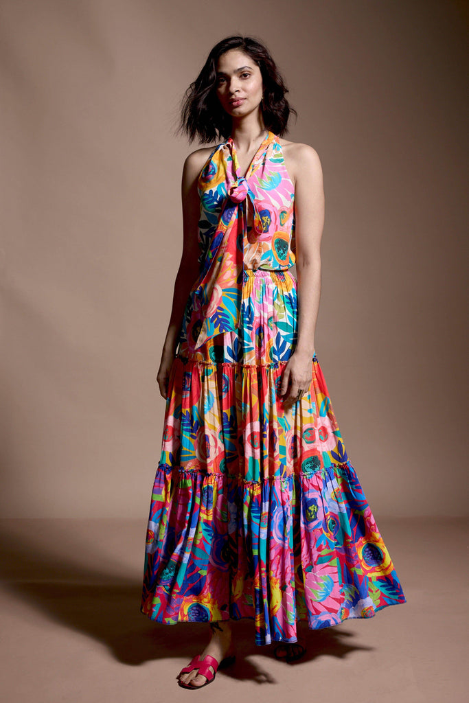 TIERED FLORAL SKIRT - dash and dot dash and dot