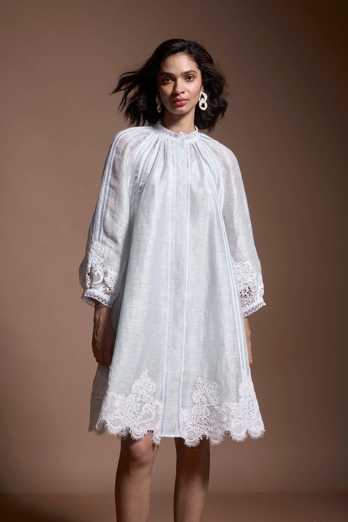 LINEN MINT MIDI DRESS - dash and dot dash and dot