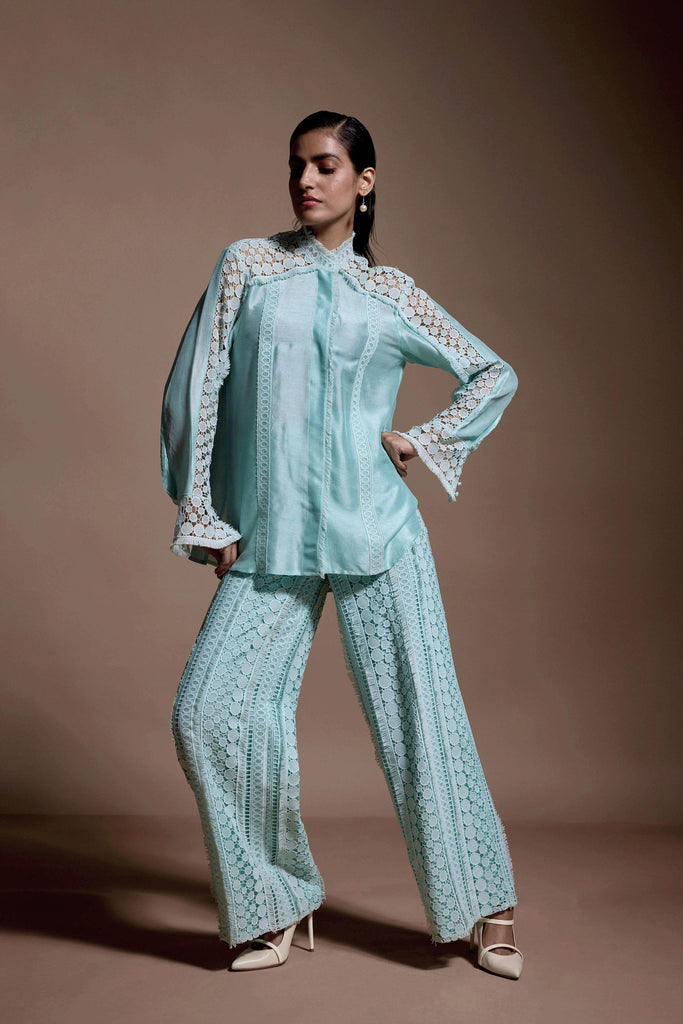 MINT BLUE LACE SET - dash and dot dash and dot