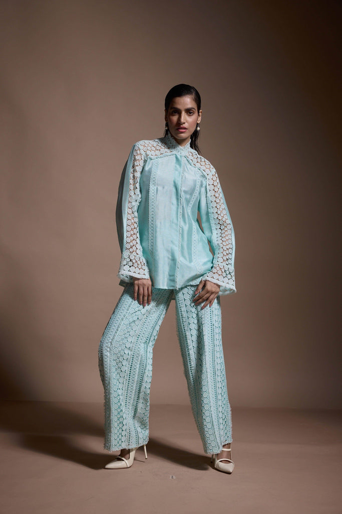 MINT BLUE LACE PANT - dash and dot dash and dot