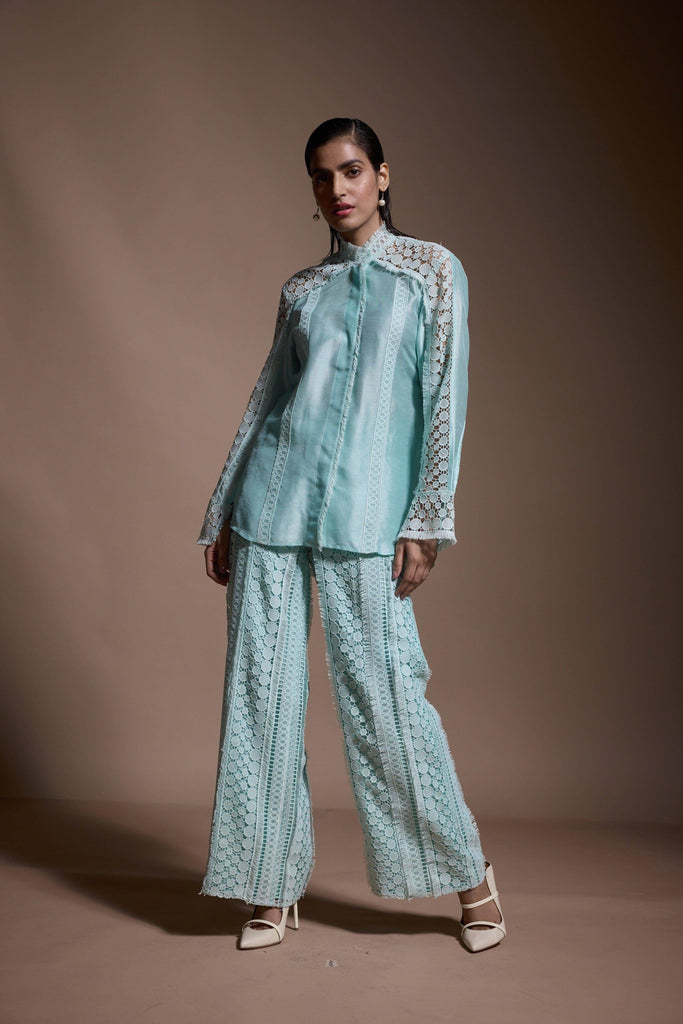 MINT BLUE LACE PANT - dash and dot dash and dot