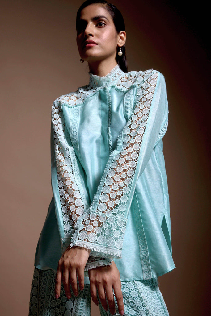 MINT BLUE LACE SET - dash and dot dash and dot