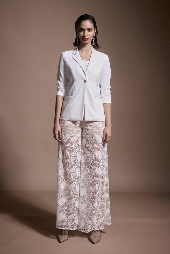 IVORY EMBROIDERED PANT - dash and dot dash and dot