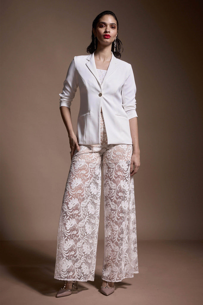 IVORY EMBROIDERED PANT - dash and dot dash and dot