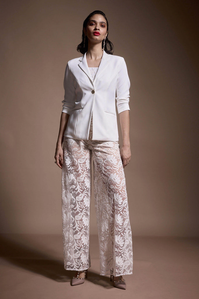 IVORY EMBROIDERED PANT - dash and dot dash and dot