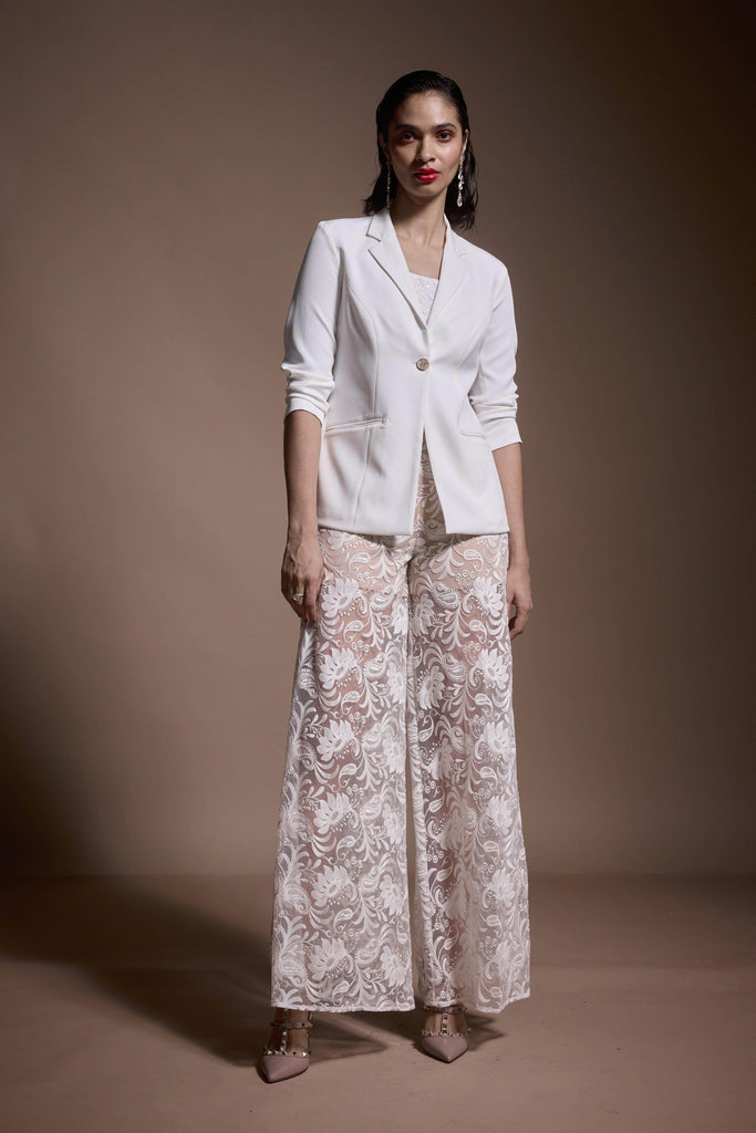IVORY EMBROIDERED PANT - dash and dot dash and dot