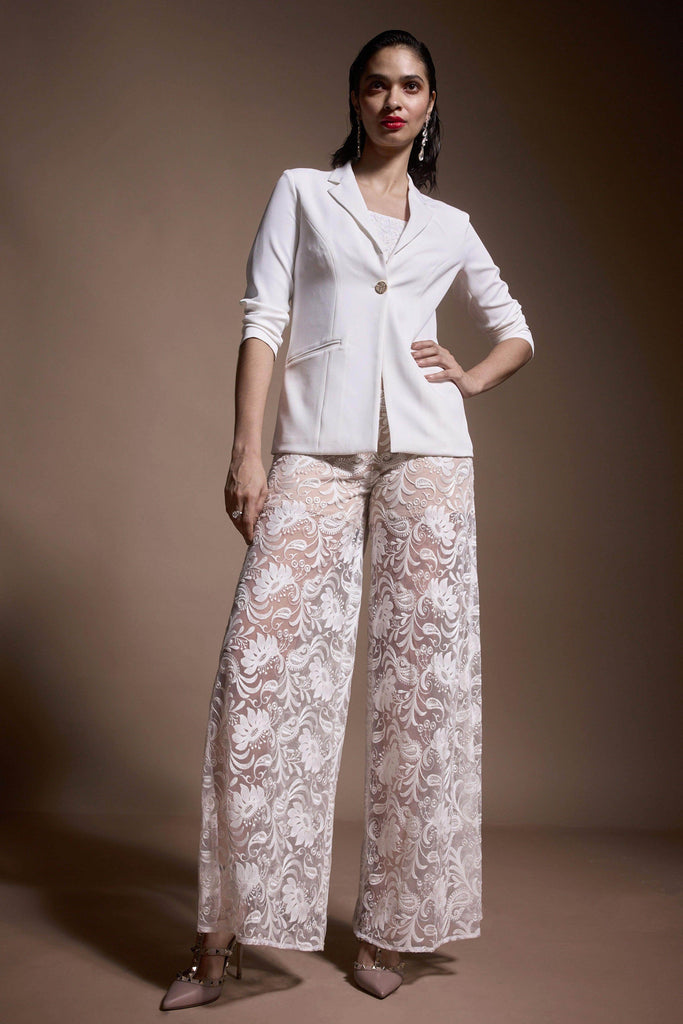 IVORY EMBROIDERED PANT - dash and dot dash and dot