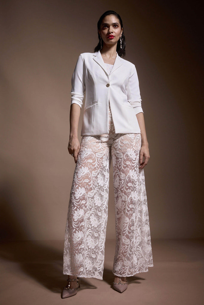 IVORY EMBROIDERED PANT - dash and dot dash and dot