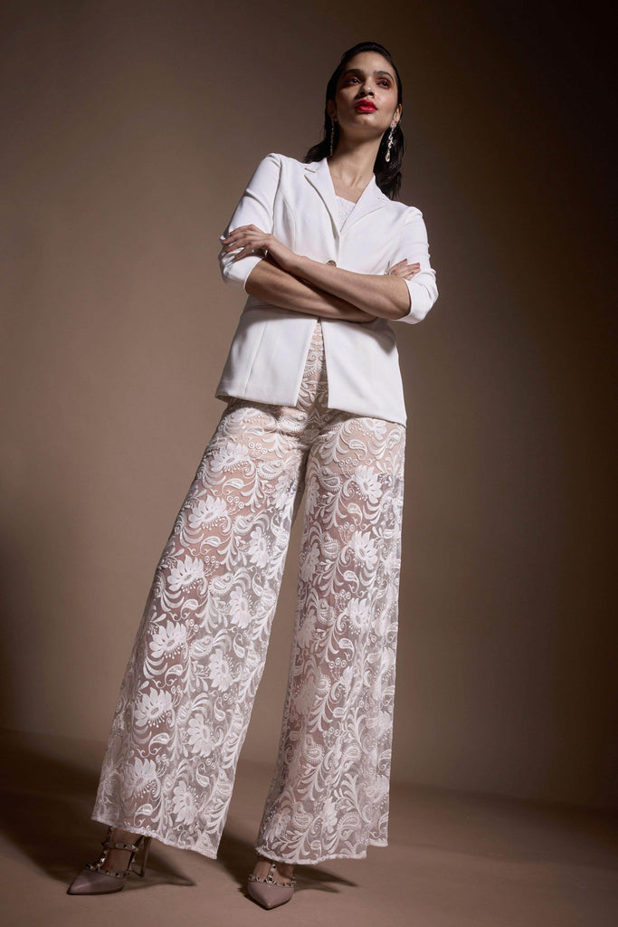 IVORY EMBROIDERED PANT - dash and dot dash and dot