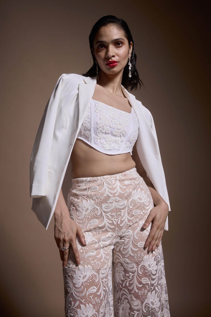 IVORY EMBROIDERED PANT - dash and dot dash and dot