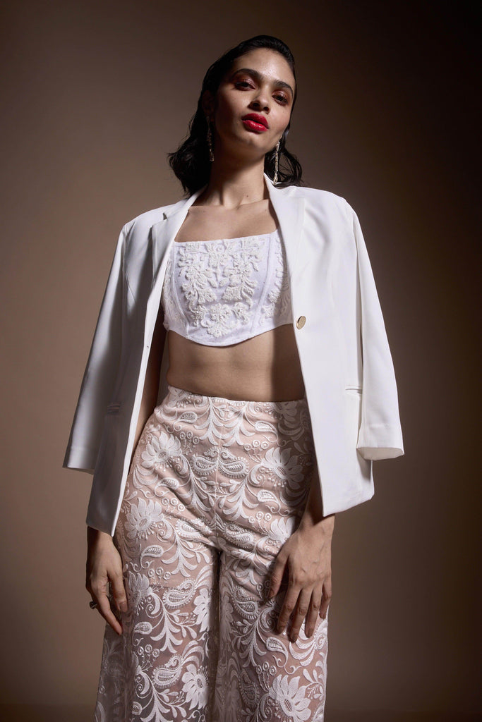 EMBROIDERED IVORY BRALETTE - dash and dot dash and dot