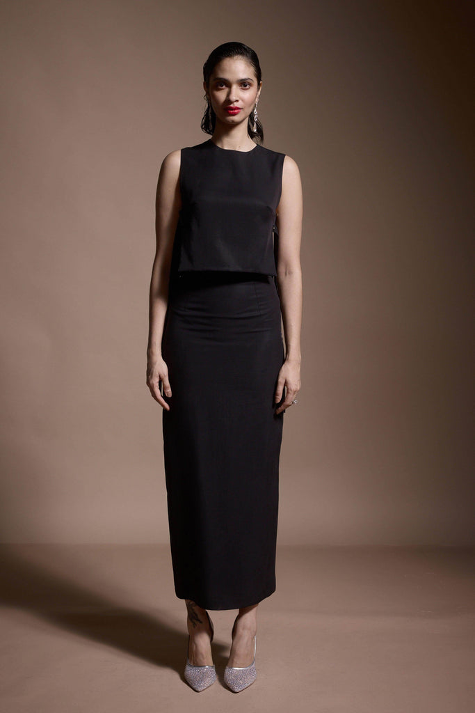 SIDE BELTED CROP TOP AND SKIRT SET - dash and dot dash and dot