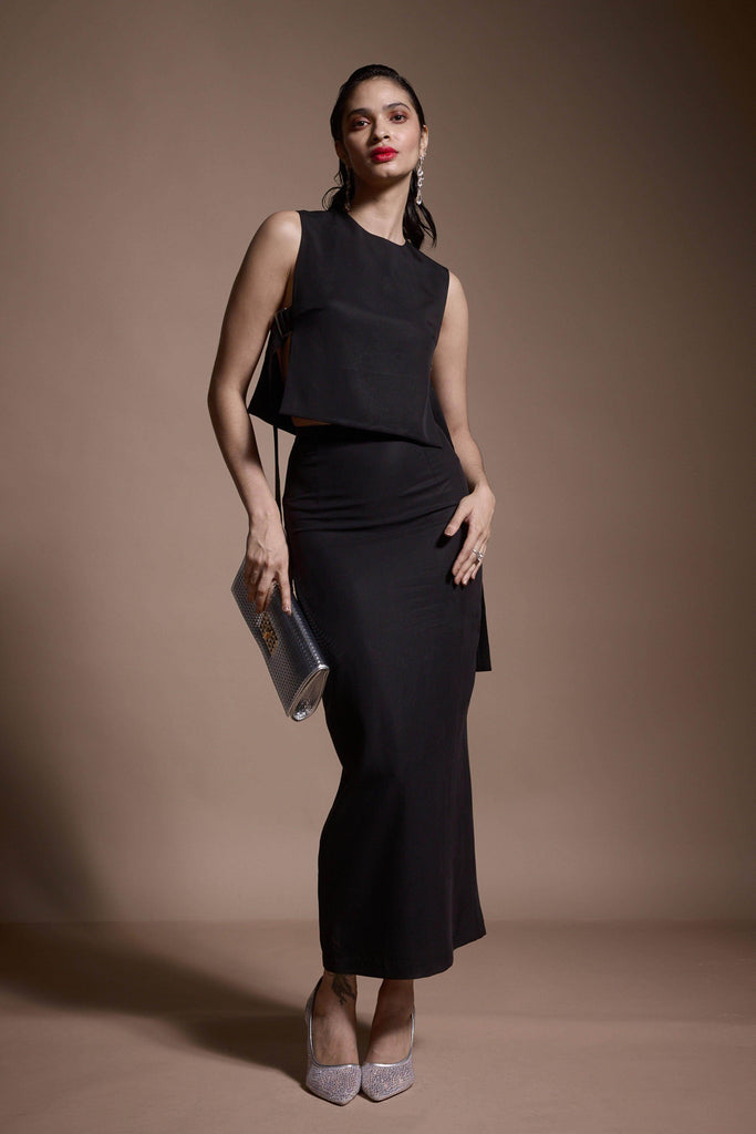 SIDE BELTED CROP TOP AND SKIRT SET - dash and dot dash and dot